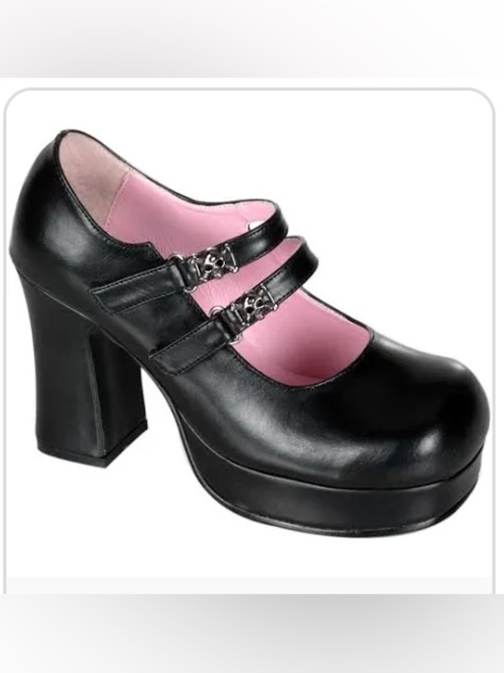 Demonia Black Mary Jane Dress Shoes - Comfortable Double-Strap GOTHIKA-09